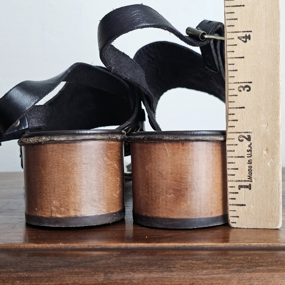 Michael Kors Black Studded Leather Block-Heel Sandals Size 9.5 M Made in Italy - Picture 9 of 16